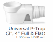 MSW MICS Universal P-Trap (3”, 4” Full & Flat)